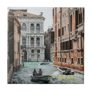 Venice Boat Canal Ceramic Tile