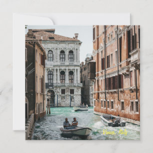 Venice Boat Canal Holiday Card