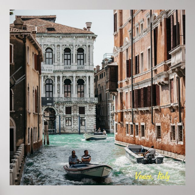 Venice Boat Canal  Poster (Front)