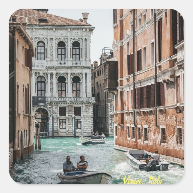 Venice Boat Canal  Square Sticker (Front)