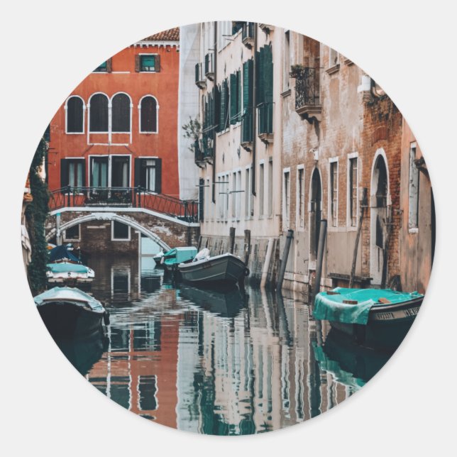 Venice Boats      Classic Round Sticker (Front)