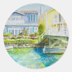Venice Bridge Classic Round Sticker