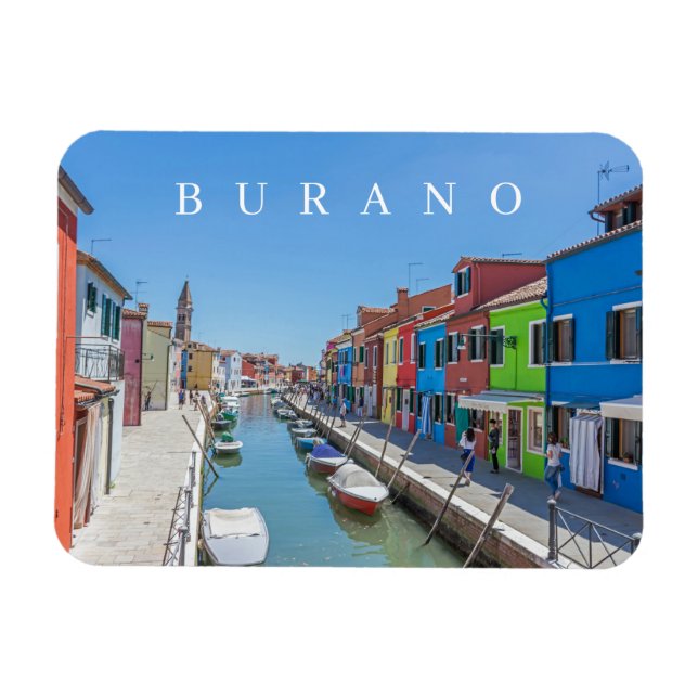 Venice Burano canal view fridge magnet (Horizontal)