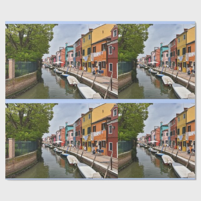 Venice Burano Coffee Mug Wrapping Paper (Flat)