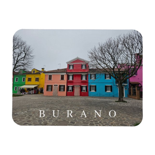 Venice Burano courtyard view fridge magnet (Horizontal)