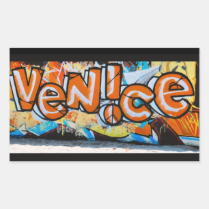 Venice, California street art, graffiti, Rectangular Sticker