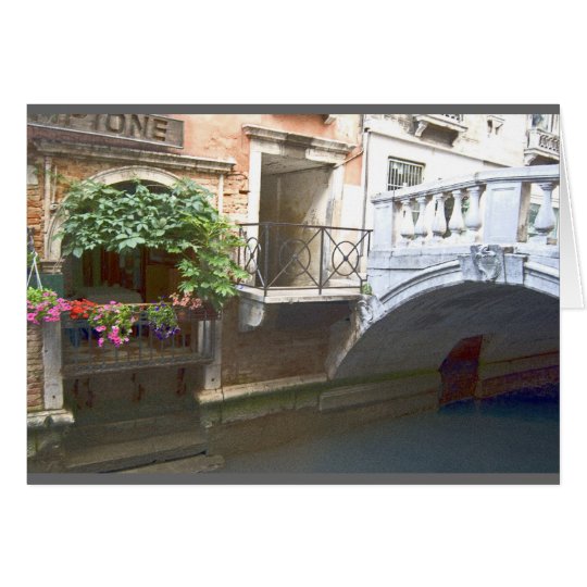 Venice canal and flower box card