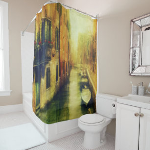 Venice Canal Balcony Painting Shower Curtain