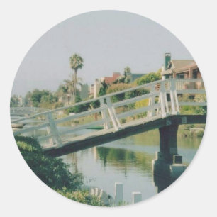 Venice Canal- California Classic Round Sticker