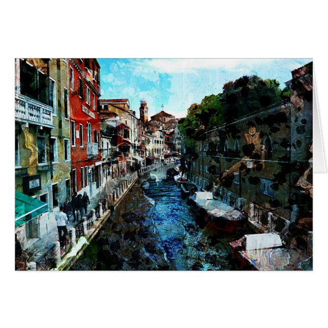 Venice Canal Italy Art Card (Front Horizontal)