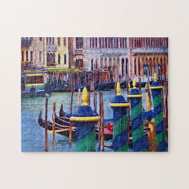 Venice Canal Italy Scenic Travel Gondola Jigsaw Puzzle (Horizontal)