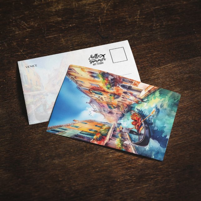 Venice Canals Italy Watercolor Postcard (Creator Uploaded)