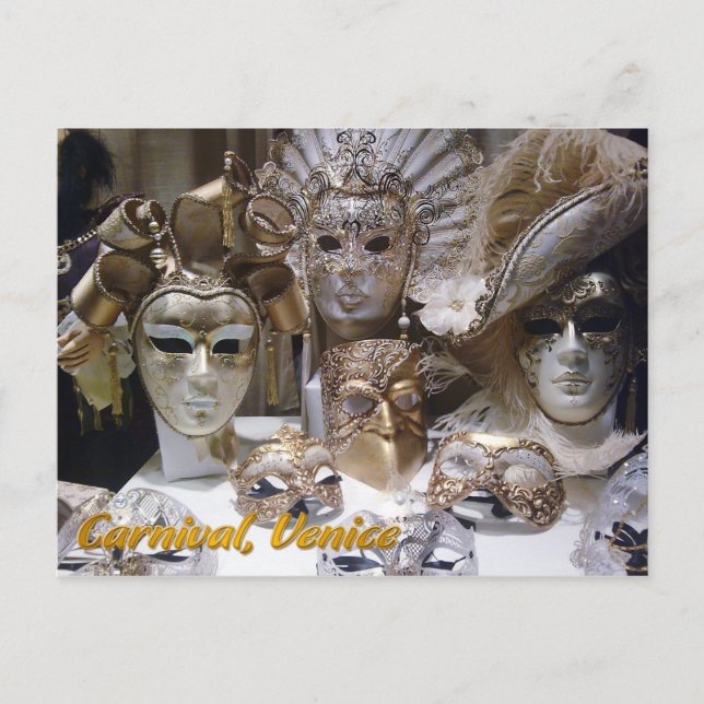 Venice Carnaval masks Postcard (Front)