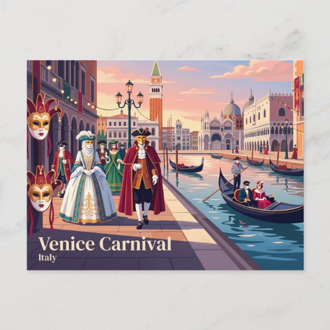 Venice Carnival, Italy Postcard (Front)