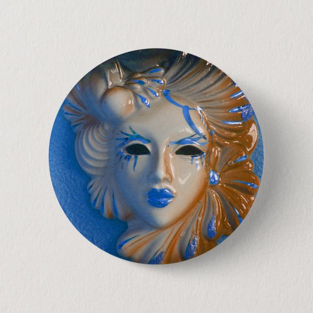 Venice Carnival Mask 6 Cm Round Badge (Front)