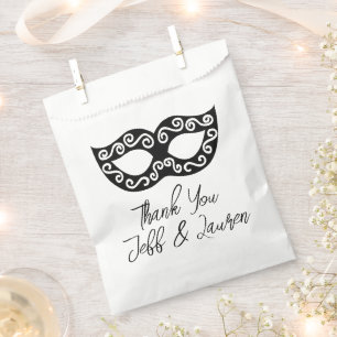 Venice carnival mask custom wedding favour bag