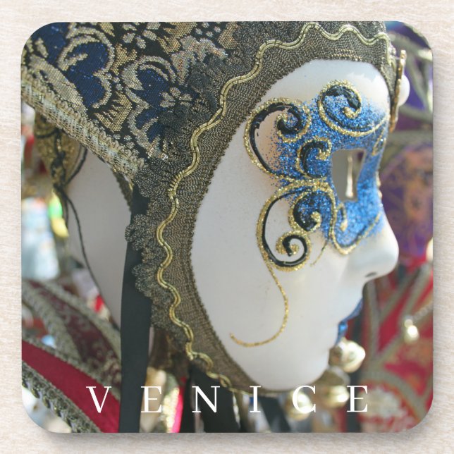 Venice carnival mask up close coasters (Front)