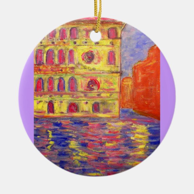 venice colourful palazzos ceramic tree decoration (Front)