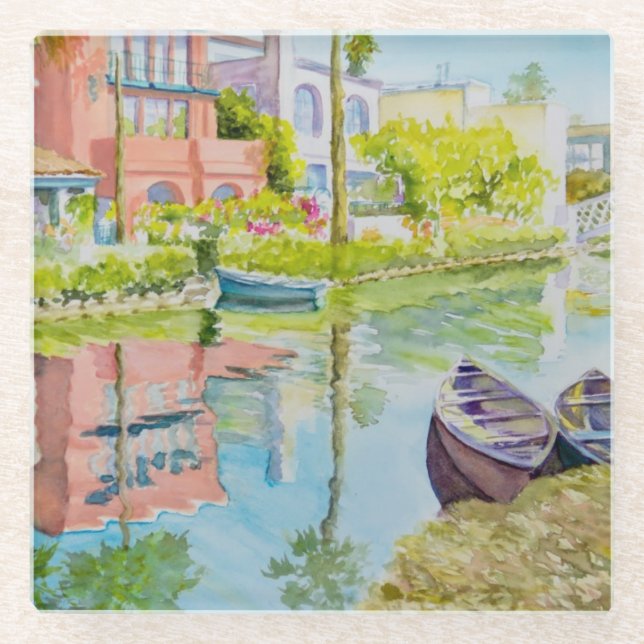 Venice Colours Glass Coaster (Front)