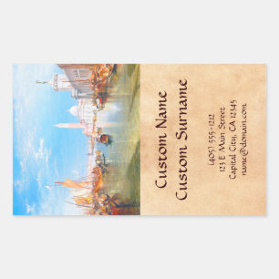 Venice, Dogano and Santa Maria della Salute art Rectangular Sticker