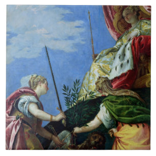 Venice enthroned between Justice and Peace Ceramic Tile