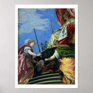 Venice enthroned between Justice and Peace Poster