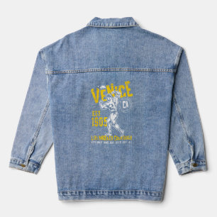 Venice Est 1905 California Retro Vintage Distresse Denim Jacket