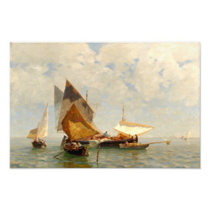 Venice, fisherboat in the lagoon photo print