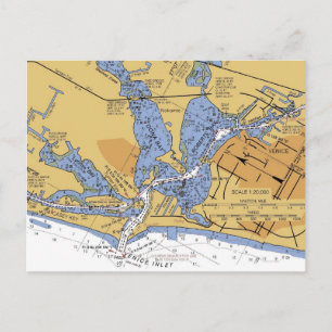 Venice, Florida nautical Harbour chart Postcard