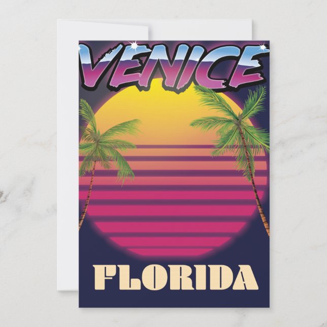 Venice Florida retro vacation poster (Front)