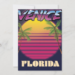Venice Florida retro vacation poster