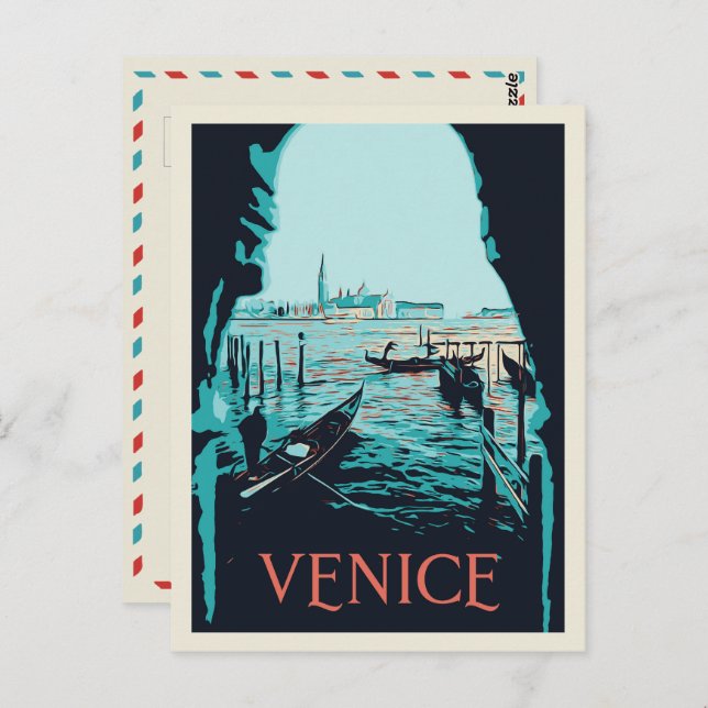 Venice from Piazza San Marco illustration Italy Po Postcard (Front/Back)