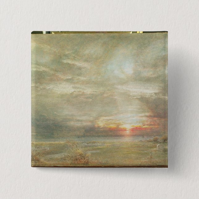 Venice from the Hebrew Cemetery 15 Cm Square Badge (Front)