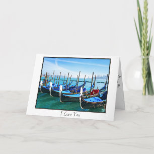 Venice Gandola with Love Quote Card