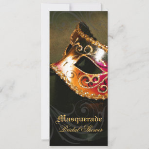 Venice Gold Masquerade Bridal Shower Invitation
