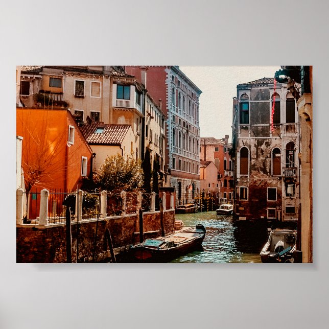 Venice Gondola Canal Italy Photography  Poster (Front)