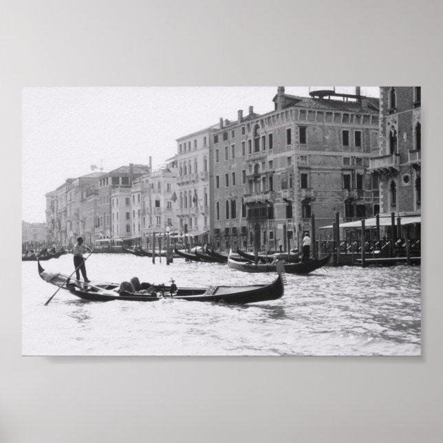 Venice Gondola Gondolier Italy Art Photograph Poster (Front)