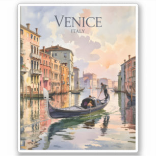 Venice Gondola Ride Watercolor Canal Colourful