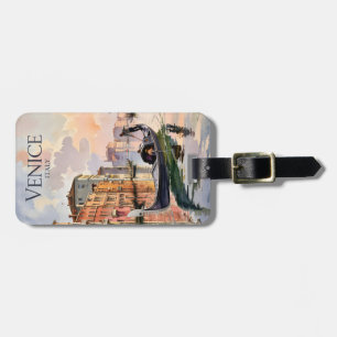 Venice Gondola Ride Watercolor Canal Colourful Luggage Tag