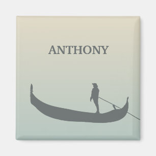 Venice Gondola Silhouette at Sunset Magnet