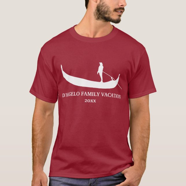 Venice Gondola Silhouette Personalised Custom T-Shirt (Front)