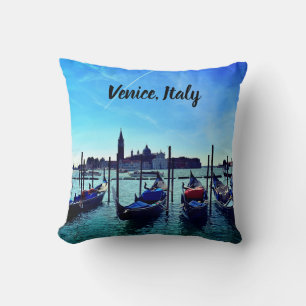 Venice Gondolas Boat Italy Blue Sky Cushion