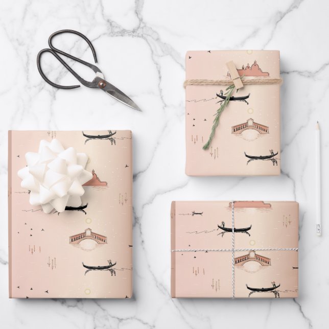 Venice Gondolas Daytime Wrapping Paper (Front)