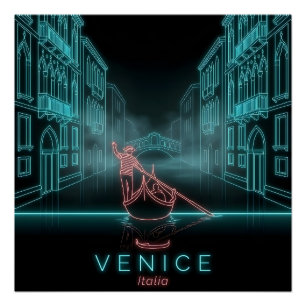 Venice Gondolier- Grand Canal- Italy Poster