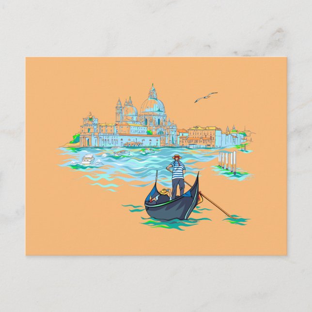 Venice gondolier Painting Postcard (Front)