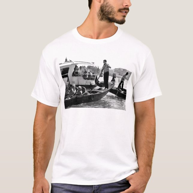 VENICE GONDOLIERS IN BLACK AND WHITE T-Shirt (Front)