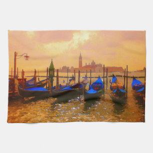 Venice Grand Canal & Gondolas Italy Travel Artwork Tea Towel