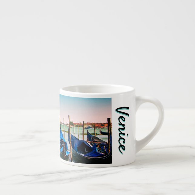 Venice Grand Canal with blue iconic gondolas Espresso Cup (Right)