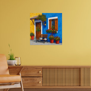 Venice Inspired – Colourful Village Poster Print