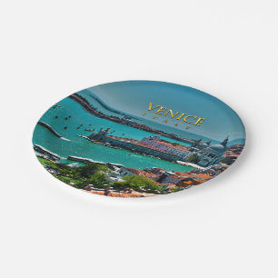 Venice, Italy - Aerial View Paper Plate